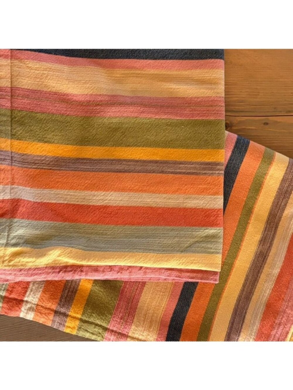 Pottery Barn Logan Striped Standard Pillow Shams (2 ) Multicolor Cotton Linen